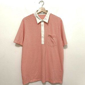 Criquet Large Short Sleeve Polo Shirt Stripe Pink